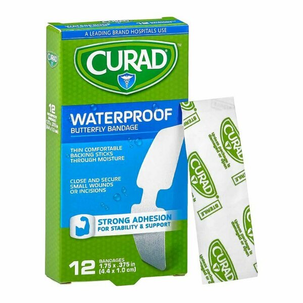 Curad Bandages, adhesive, butterfly closure, waterproof, 288PK CUR47442RB